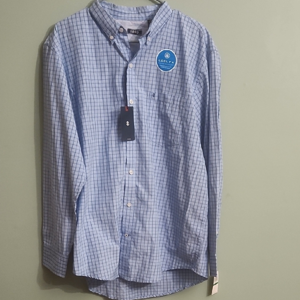 New Izod Breeze Collection Long Sleeve Button Down Shirt